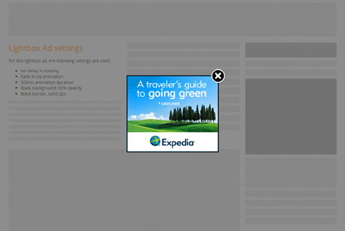 Lightbox Ads demo by AdGlare