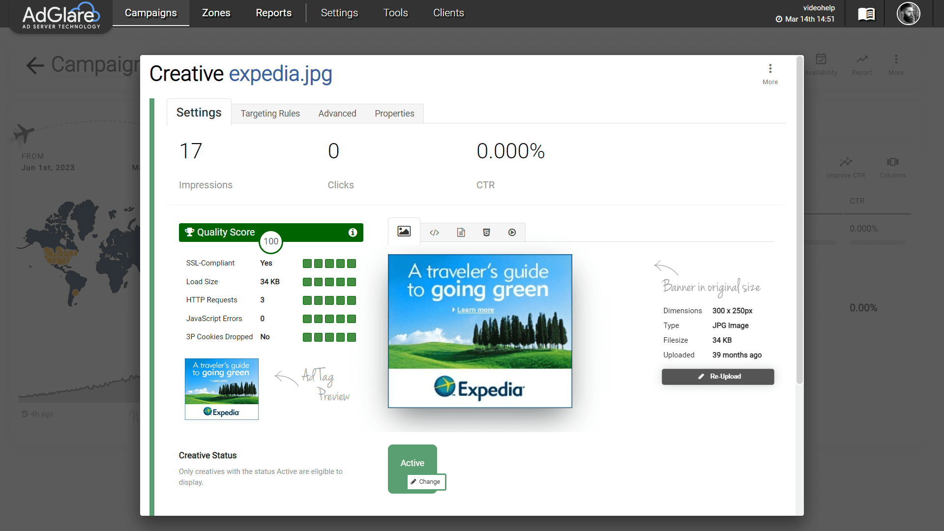 AdGlare AdServer App Screenshot