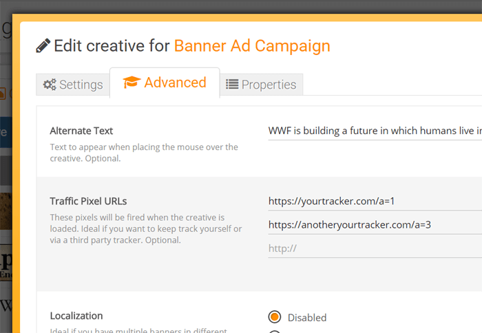 Tracking Pixels ad server