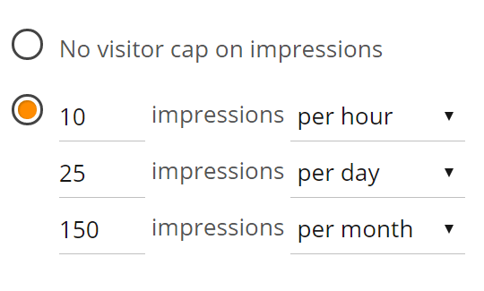 Visitor frequency caps ad server